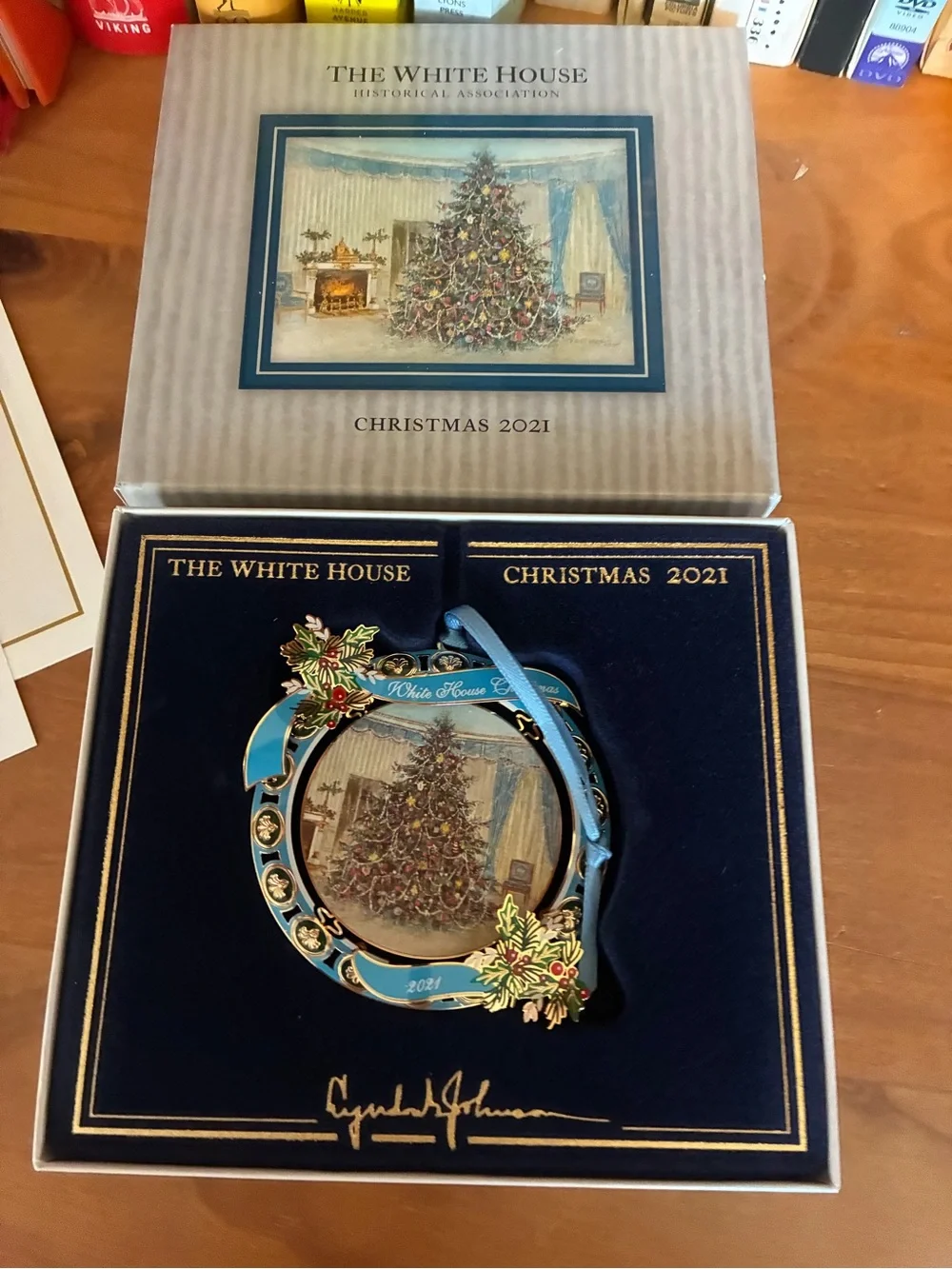 White House Historical Association 2021 Christmas Ornament Lyndon Johnson In Box